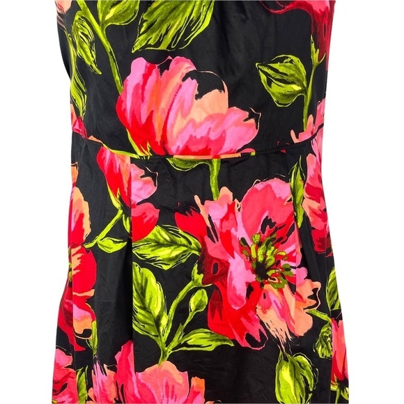 Dark Floral Tropical Wide Strap Tank Dress - Picture 4 of 9